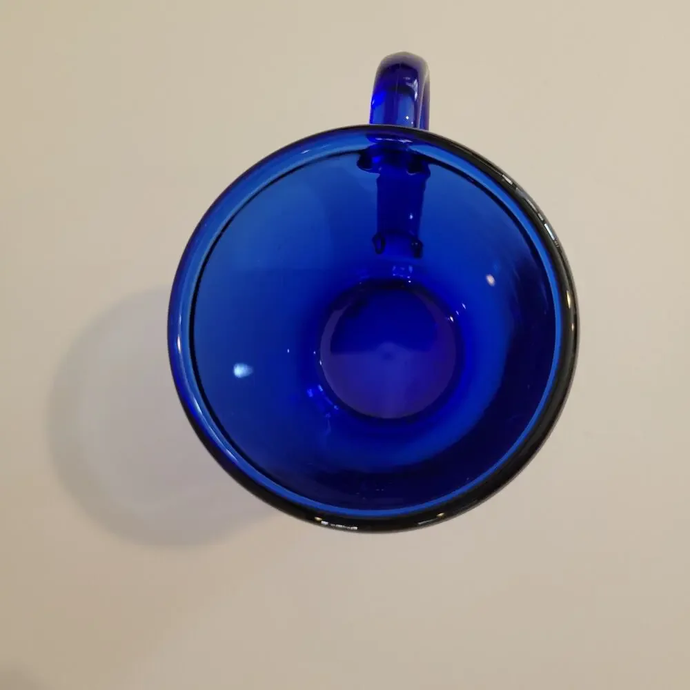 Arcoroc France Cobalt Blue Glass Coffee Mug 3.75